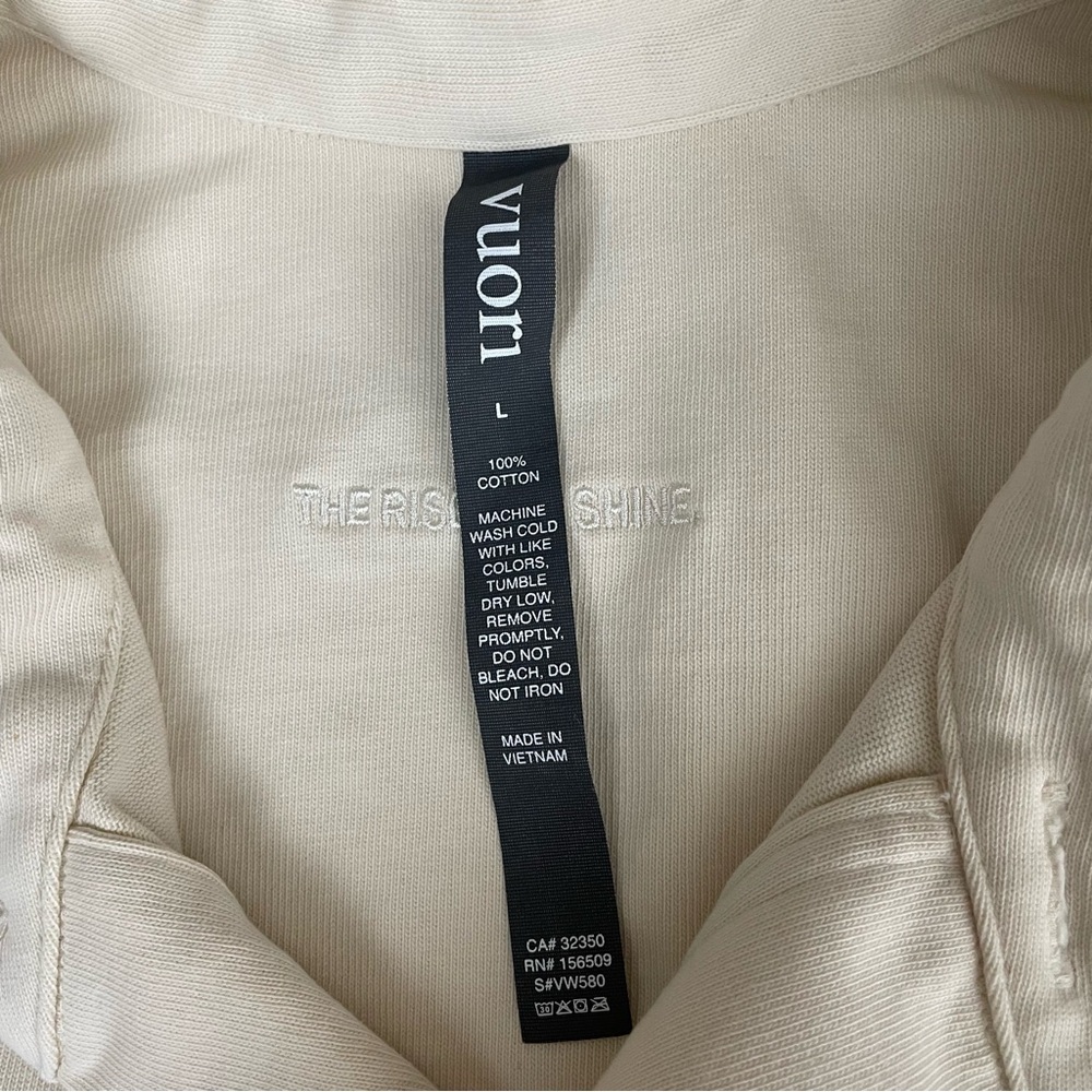 Vuori Mackenzie Cropped Button Shirt Jacket Shacket Natural Large - Picture 16 of 16